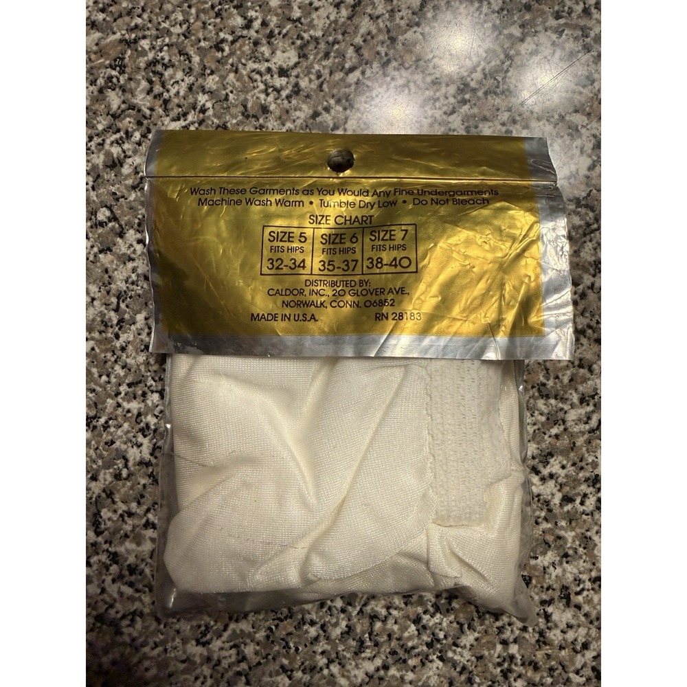 Ladies Nylon Briefs Womens 5 Ivory Vintage Caldor 70 80 Cotton Shield 2 Pair NEW